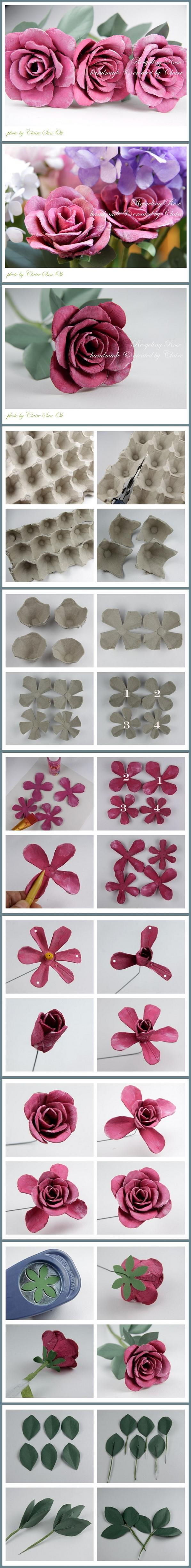 DIY Upcycle Egg Box Roses DIY Upcycle Egg Box Roses