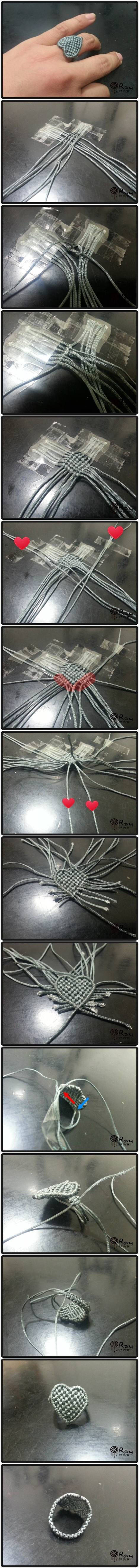 DIY Chinese Knot Heart Ring