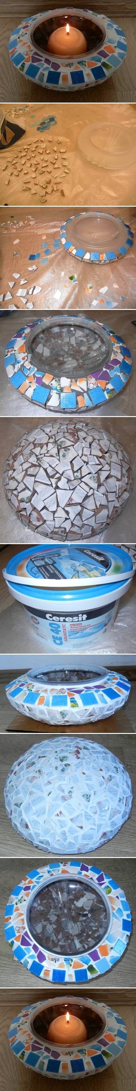 DIY Mosaic Candle Holder DIY Mosaic Candle Holder