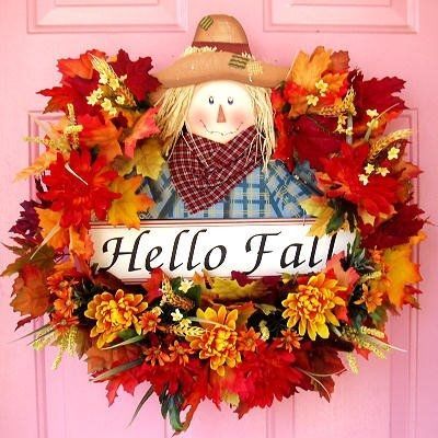 Cute Hello Fall Scarecrow Wreath Cute Hello Fall Scarecrow Wreath