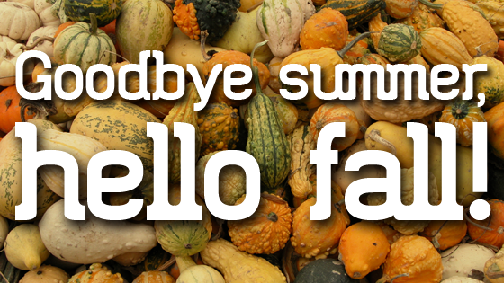Goodbye Summer, hello fall