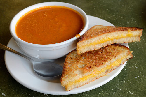 Soup and grilled cheese Soup and grilled cheese