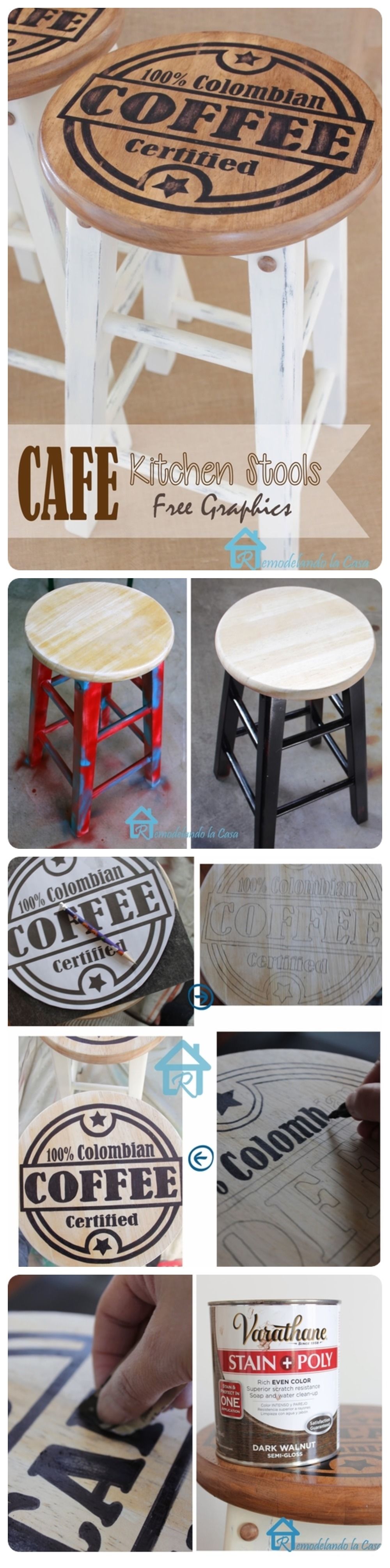 Painted kitchen stools