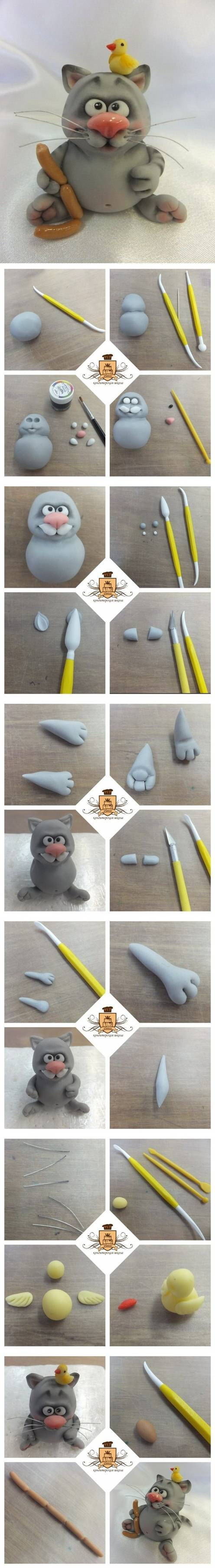 DIY Polymer Clay Cute Cat