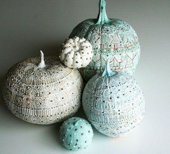 Stenciled Pumpkins with Studs