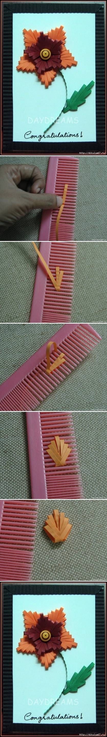 DIY Flower Using A Comb DIY Flower Using A Comb