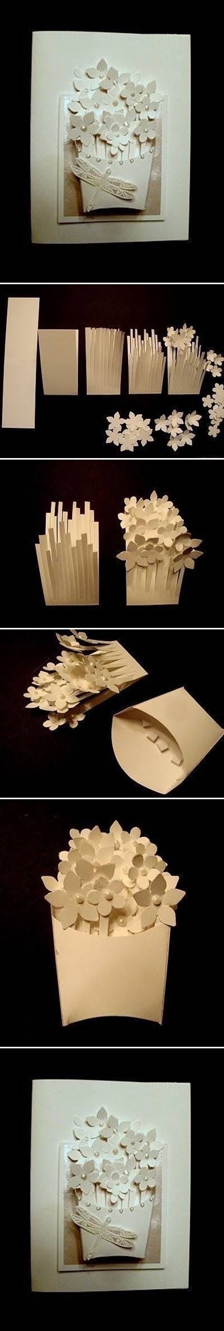 How To Make A Flower Basket Card 