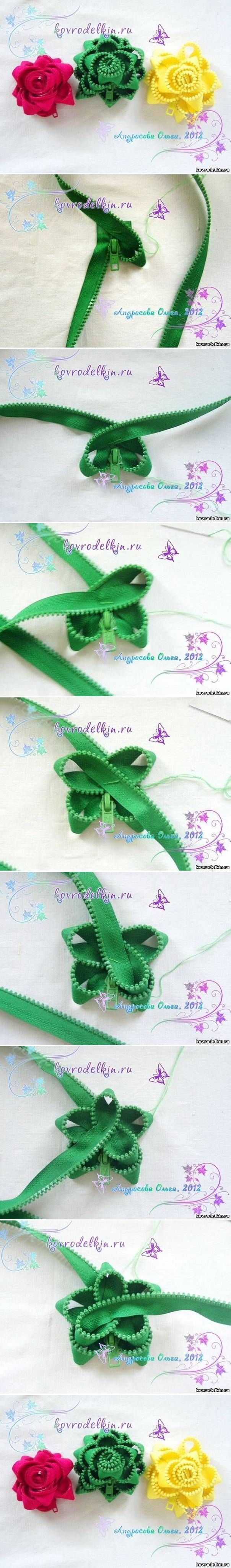 Make A Flower Brooch From Zippers Make A Flower Brooch From Zippers