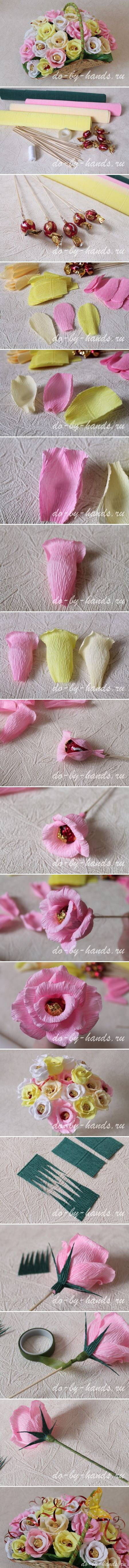 How To Make Paper Flower Candy Holders