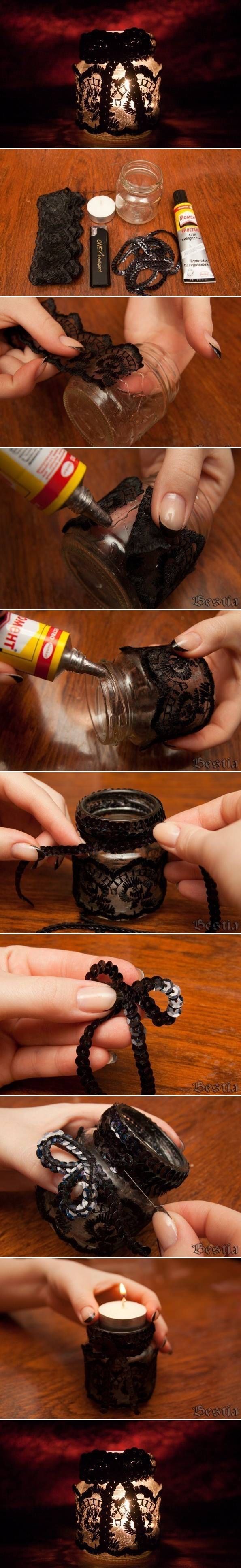 Make Your Own Lace Decorated Candle Holder Pictures, Photos, and Images ...