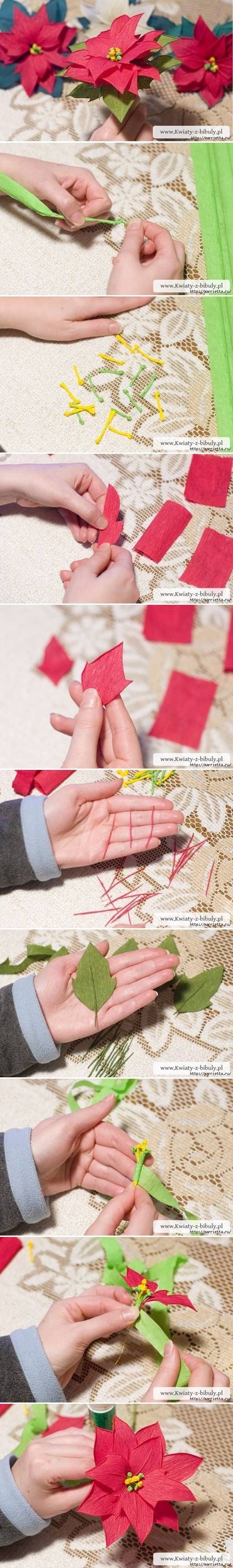 How To Make A Paper Poinsettia How To Make A Paper Poinsettia