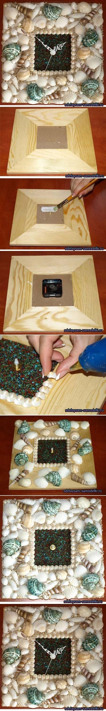 DIY Clock Made From Shells