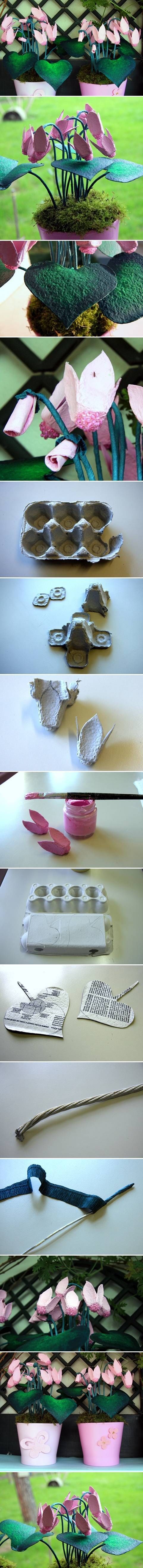 How To Make Flowers From Egg Cartons