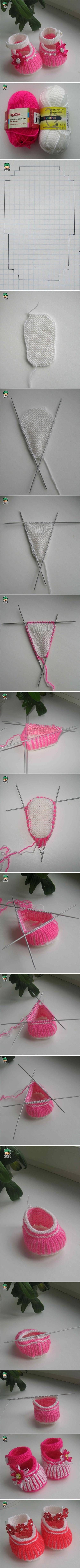 How To Knit Baby Shoes How To Knit Baby Shoes
