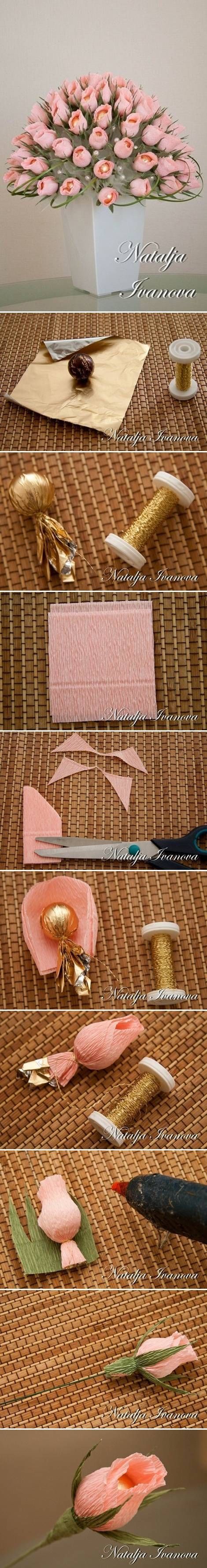 How To Make Roses That Hold Wrapped Candy How To Make Roses That Hold Wrapped Candy