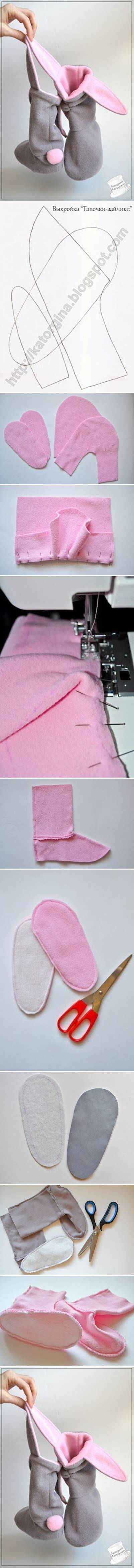 How To Make Cute Bunny Slippers