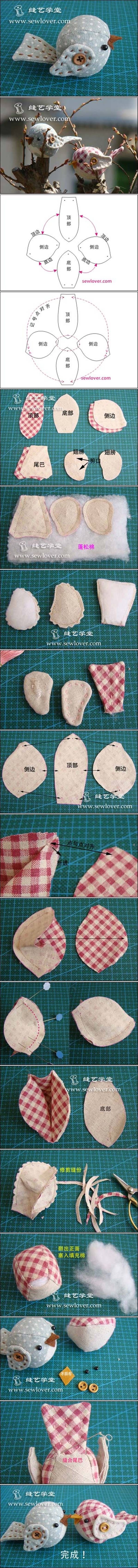 How To Make A Stuffed Fabric Bird