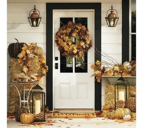 Country Fall Decorated Porch