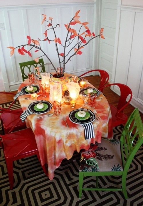 Autumn Tie Dye Tablecloth