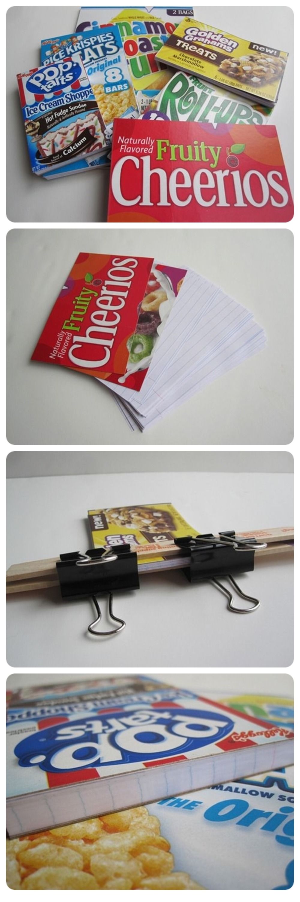 Cereal box notepad crafts Cereal box notepad crafts