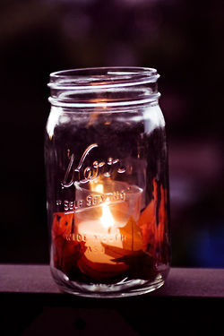 Leaf mason jar