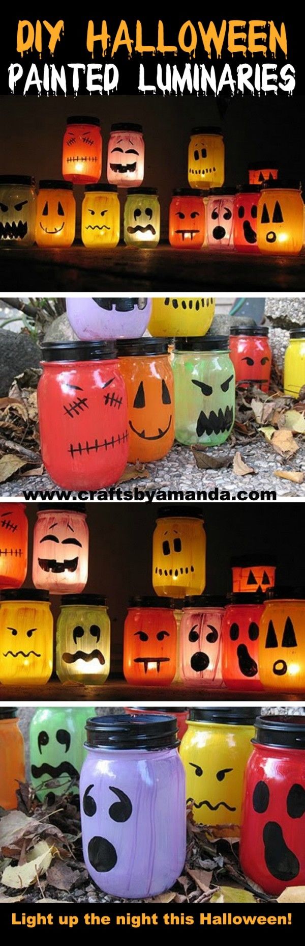 DIY Halloween Painted Luminaires