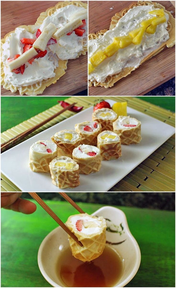 Waffle Sushi Breakfast Rolls