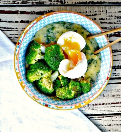 Egg and broccoli soup