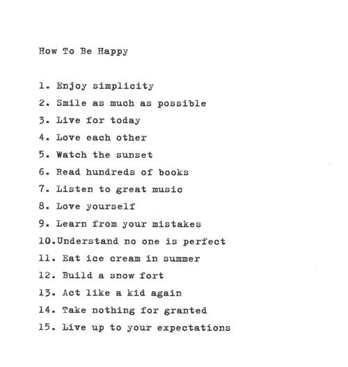 How to be happy How to be happy