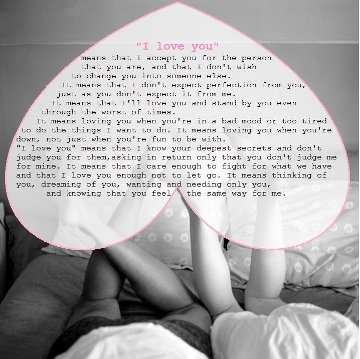 I love you means