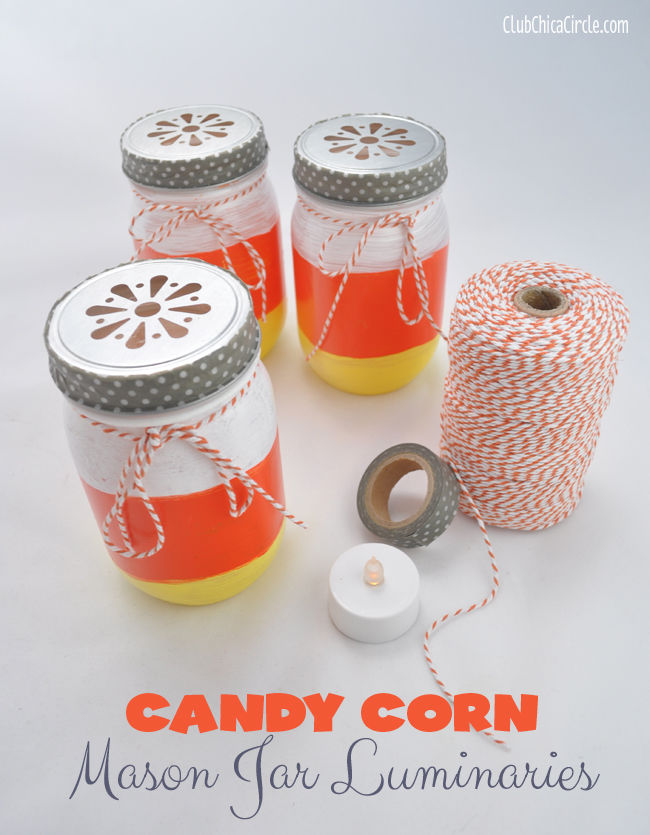 Candy Corn Mason Jar Luminaries