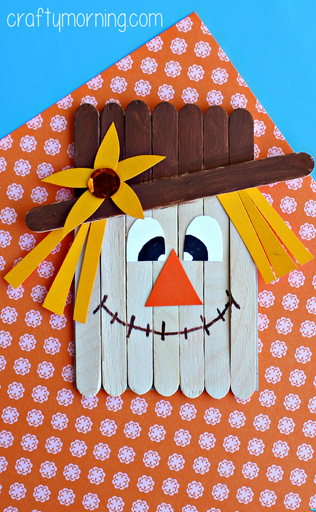 Popsicle stick scarecrow craft for kids