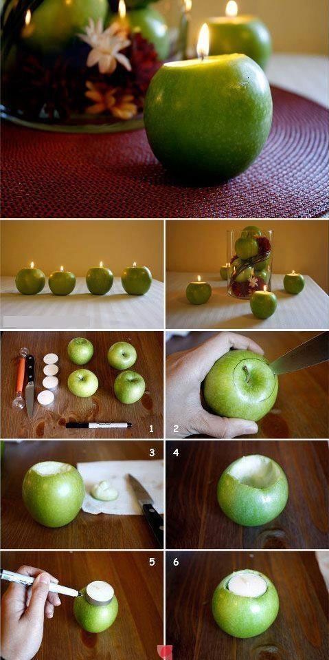 DIY Candles Made From Apples