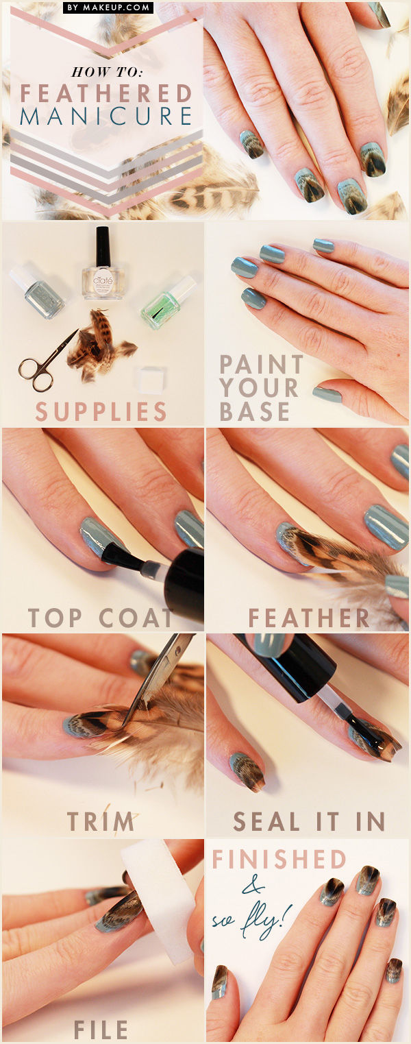 DIY Feathered Manicure DIY Feathered Manicure