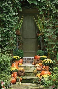 Beautiful Front Entrance Decorated for Fall Beautiful Front Entrance Decorated for Fall
