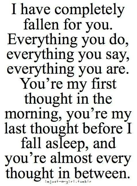 I have completely fallen for you...