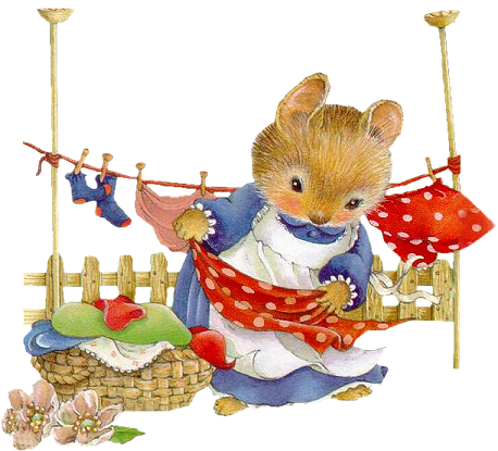 Cute Bunny Hanging Laundry