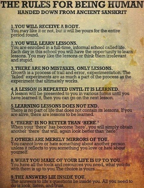 The rules for being human The rules for being human
