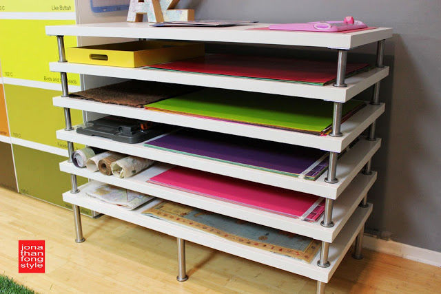 Flat file storage using linnmon table tops
