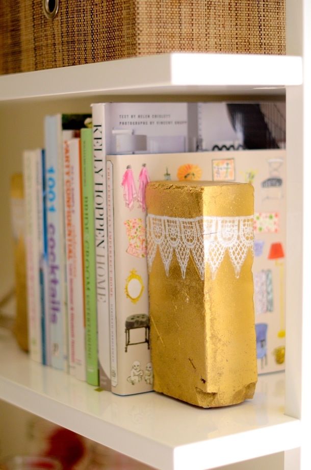 Metallic Brick Bookends