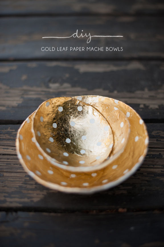 Gold leaf paper mache bowls Gold leaf paper mache bowls
