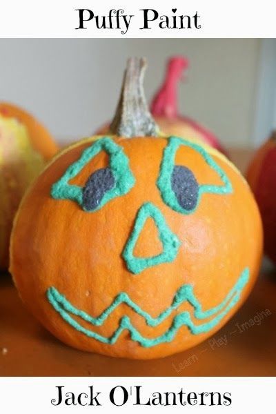 Puffy paint jack o lanterns