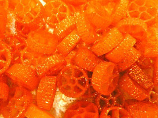 Glittered pasta pumpkins