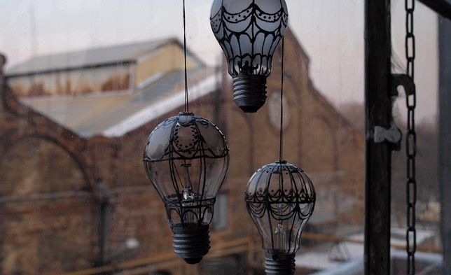 Hot air balloon made from light Bulbs Hot air balloon made from light Bulbs