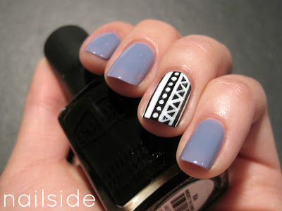 Black and white tribal nails Black and white tribal nails