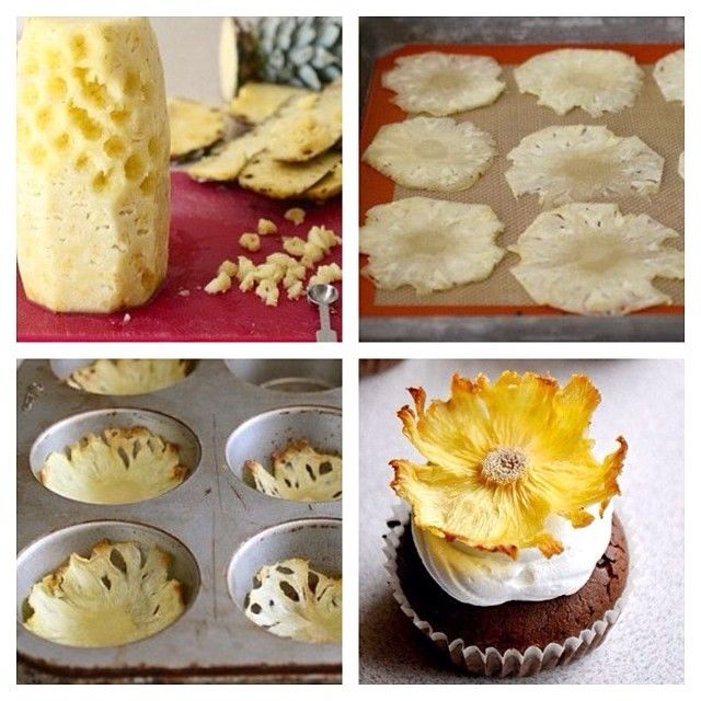 Pineapple Flower Cupcake Topper