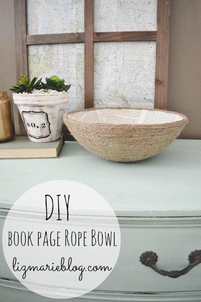 DIY Book Page Rope Bowl DIY Book Page Rope Bowl