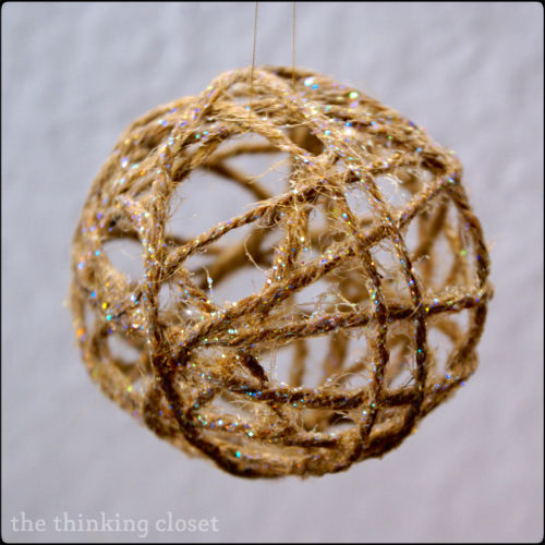 Glitter Twine Ball Ornaments Glitter Twine Ball Ornaments