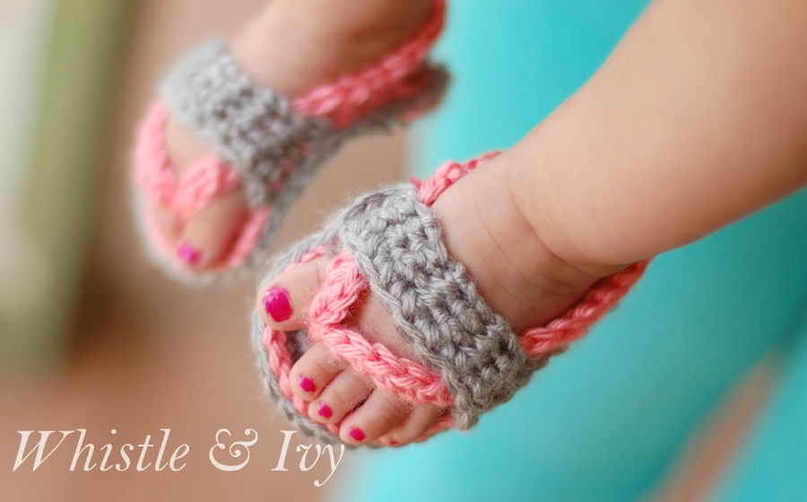 Crochet baby flipflops