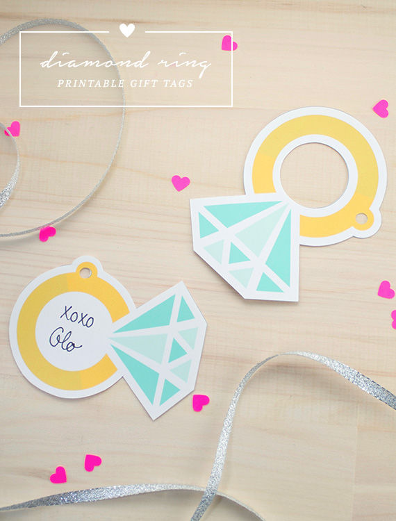 Diamond ring printable gift tags